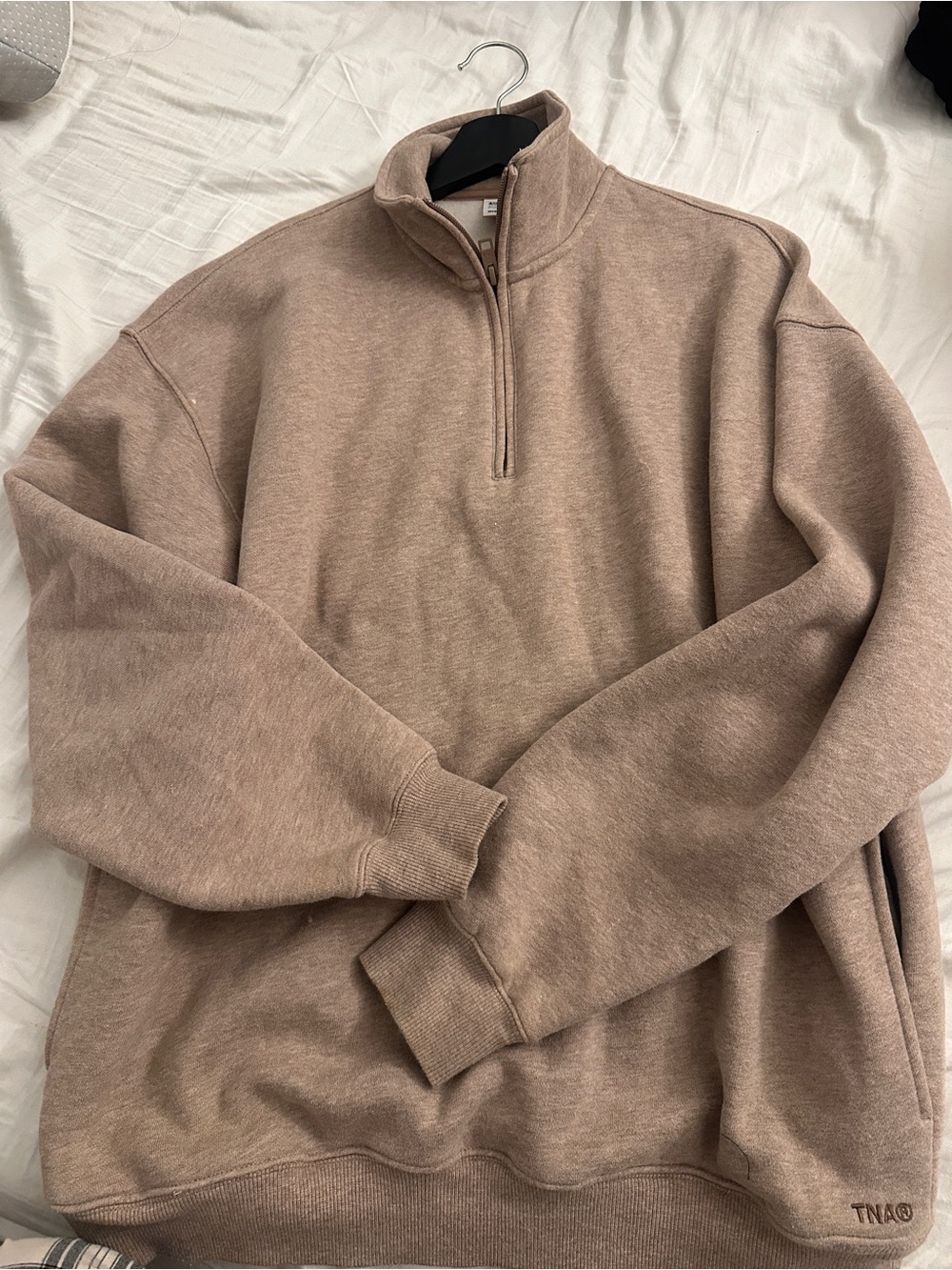NWOT Aritzia Half-Zip Sweater Pullover in Taupe